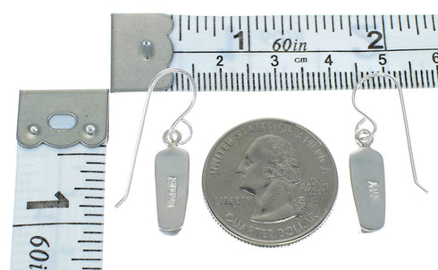 Sterling Silver Native American Village Design Multicolor Inlay Hook Dangle Earrings WX78986